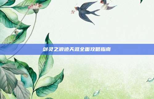 剑灵之浪迹天涯全面攻略指南