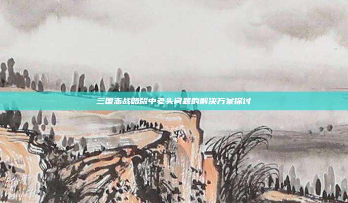三国志战略版中老头问题的解决方案探讨