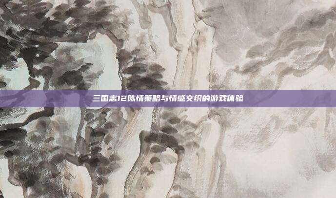 三国志12陈情策略与情感交织的游戏体验
