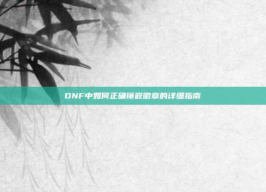 DNF中如何正确镶嵌徽章的详细指南