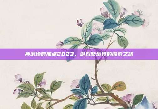 神武地府加点2023,游戏新境界的探索之旅