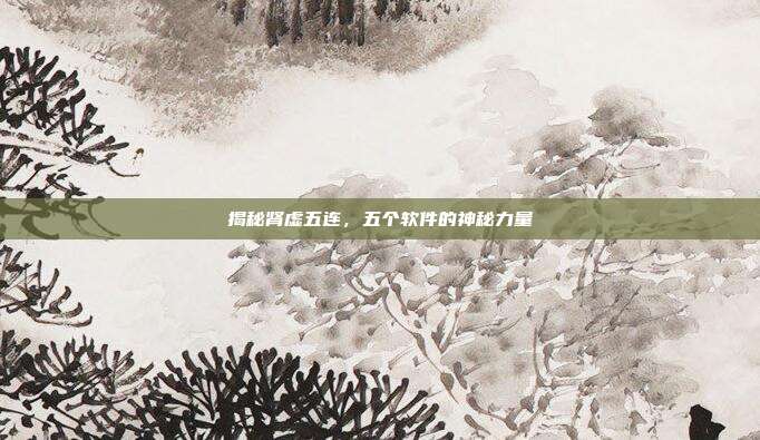 揭秘肾虚五连,五个软件的神秘力量