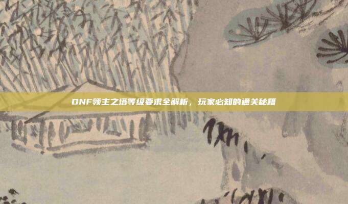 DNF领主之塔等级要求全解析,玩家必知的通关秘籍