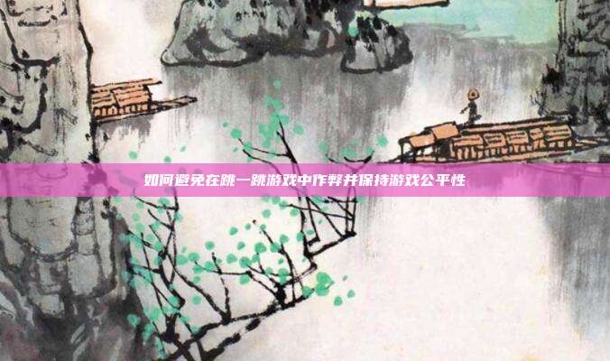如何避免在跳一跳游戏中作弊并保持游戏公平性