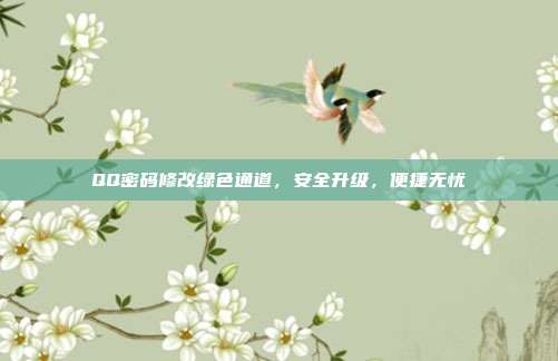 QQ密码修改绿色通道,安全升级,便捷无忧