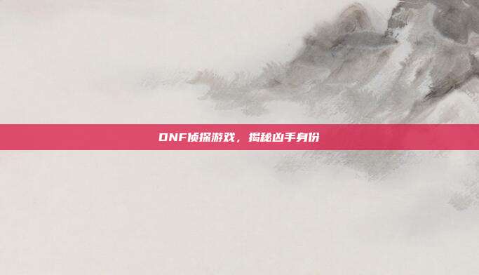 DNF侦探游戏,揭秘凶手身份
