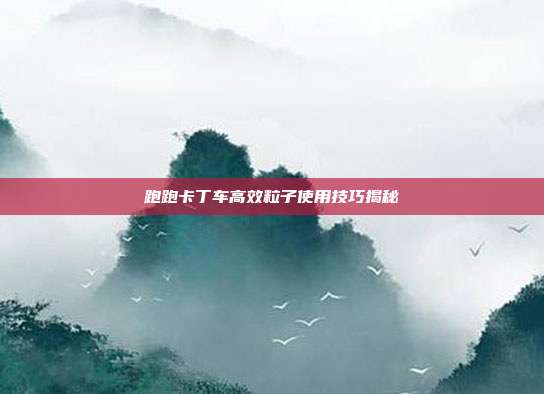 跑跑卡丁车高效粒子使用技巧揭秘