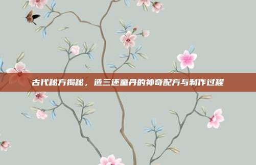 古代秘方揭秘,造三还童丹的神奇配方与制作过程