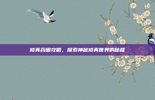 修真药田攻略,探索神秘修真世界的秘籍