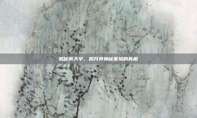 揭秘谢天宇,揭开其神秘家境的真相