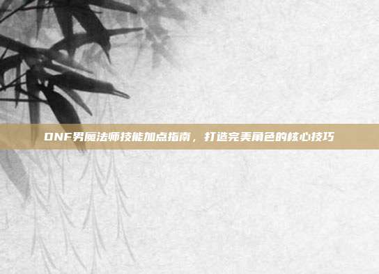 DNF男魔法师技能加点指南,打造完美角色的核心技巧