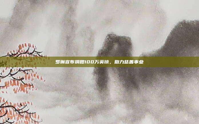 罗琳宣布捐赠100万英镑,助力慈善事业