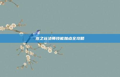 龙之谷法师技能加点全攻略