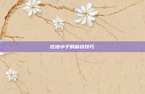 挖地小子的偷窃技巧