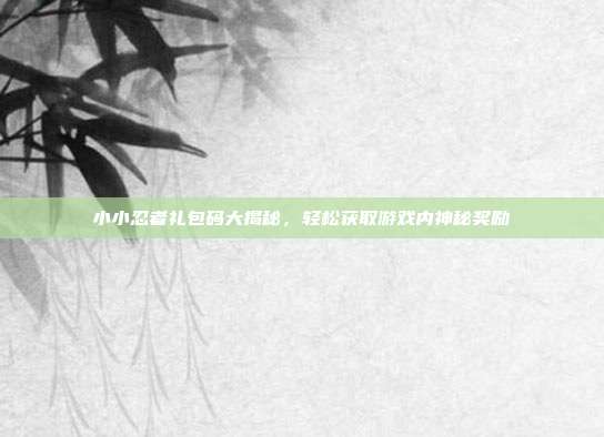 小小忍者礼包码大揭秘,轻松获取游戏内神秘奖励