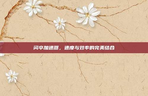 闪卒加速器,速度与效率的完美结合