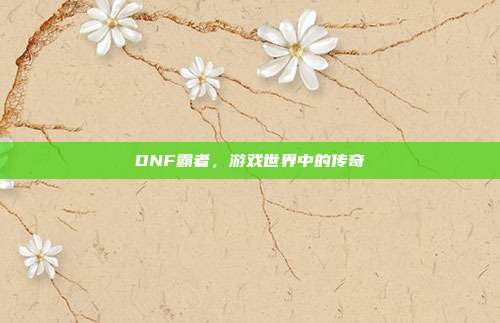 DNF霸者,游戏世界中的传奇