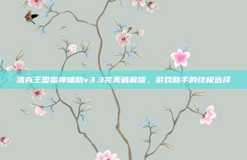洛克王国雷神辅助v3.3完美破解版,游戏助手的终极选择