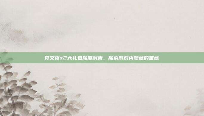 符文页x2大礼包深度解析,探索游戏内隐藏的宝藏