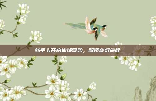 新手卡开启仙域冒险,解锁奇幻旅程
