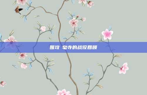 围攻砮皂寺的战役回顾