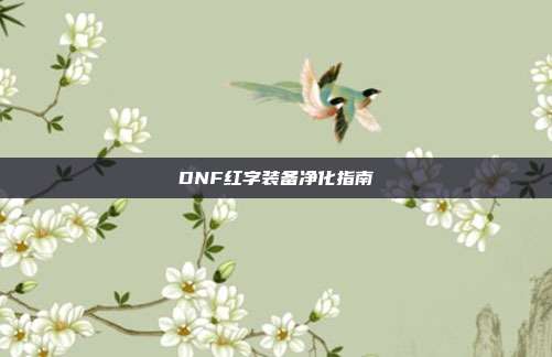 DNF红字装备净化指南