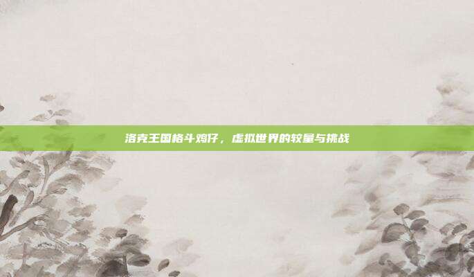 洛克王国格斗鸡仔,虚拟世界的较量与挑战