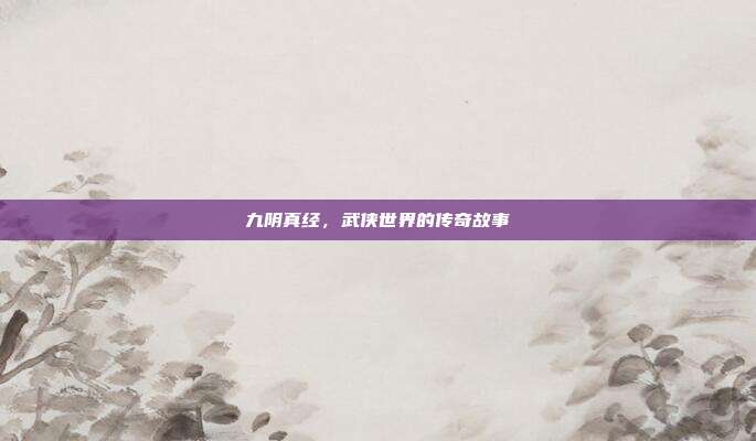 九阴真经,武侠世界的传奇故事