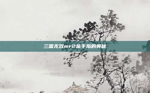三国无双mr2金手指的奥秘
