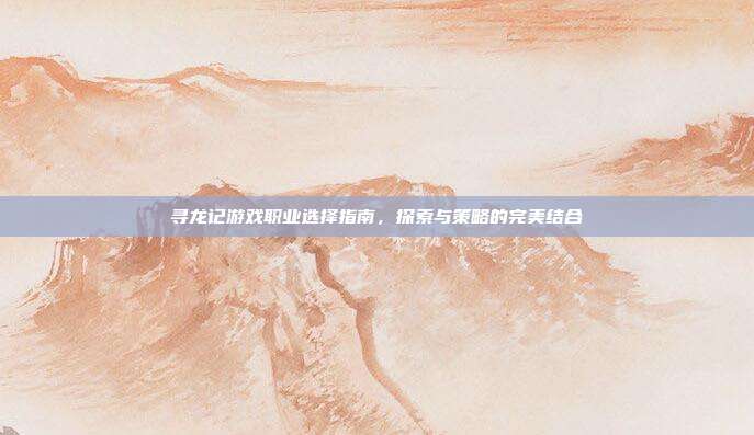 寻龙记游戏职业选择指南,探索与策略的完美结合