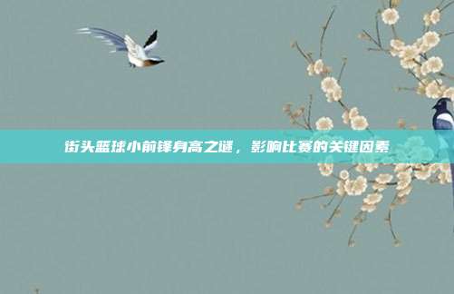 街头篮球小前锋身高之谜,影响比赛的关键因素