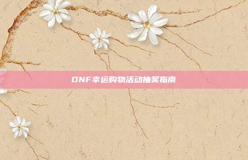 DNF幸运购物活动抽奖指南