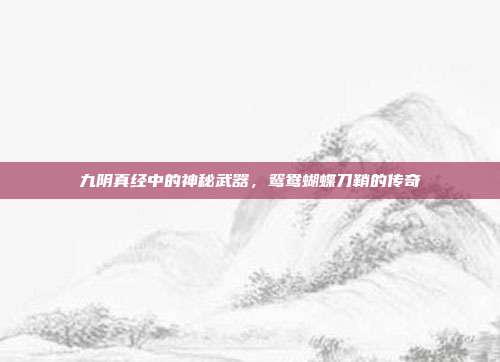 九阴真经中的神秘武器,鸳鸯蝴蝶刀鞘的传奇