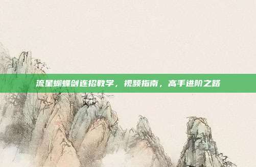 流星蝴蝶剑连招教学,视频指南,高手进阶之路
