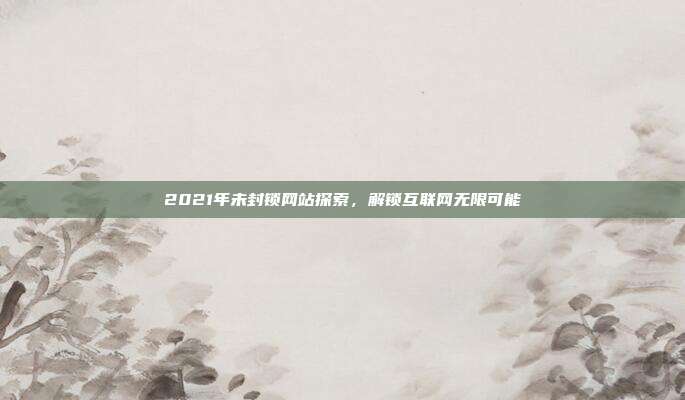 2021年未封锁网站探索,解锁互联网无限可能