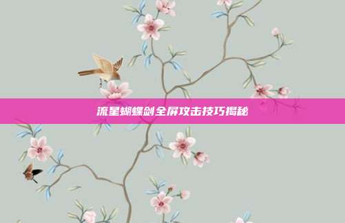流星蝴蝶剑全屏攻击技巧揭秘