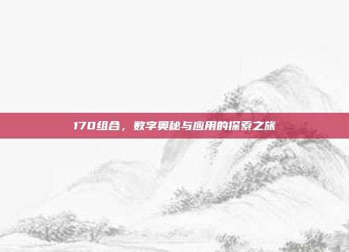 170组合,数字奥秘与应用的探索之旅