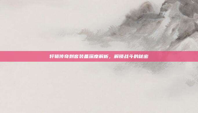 轩辕传奇刺客装备深度解析,解锁战斗的秘密