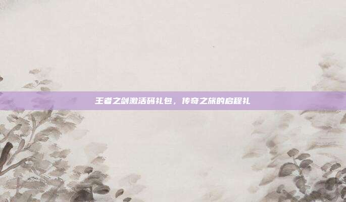 王者之剑激活码礼包,传奇之旅的启程礼