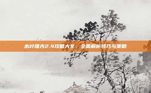 木叶曙光2.4攻略大全,全面解析技巧与策略