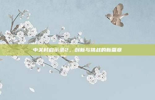 中关村启示录2,创新与挑战的新篇章