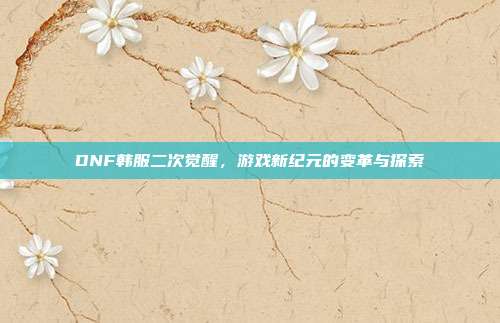DNF韩服二次觉醒,游戏新纪元的变革与探索