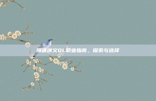 隋唐演义OL职业指南,探索与选择