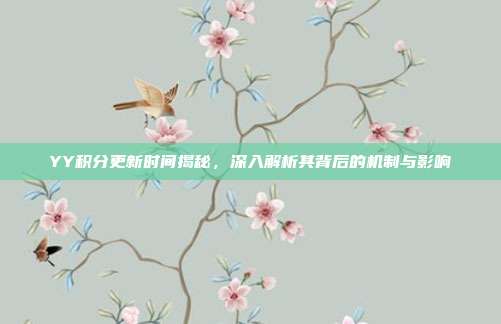 YY积分更新时间揭秘,深入解析其背后的机制与影响