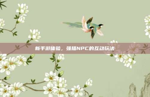新手游体验,强插NPC的互动玩法