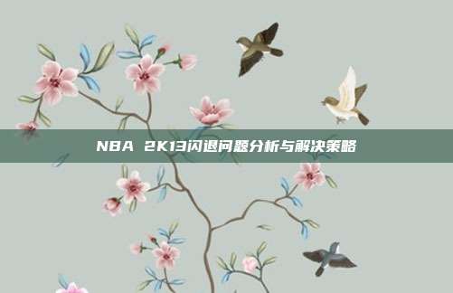 NBA 2K13闪退问题分析与解决策略