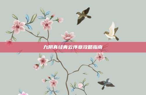 九阴真经青云序章攻略指南