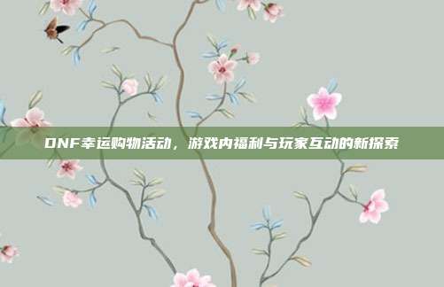 DNF幸运购物活动,游戏内福利与玩家互动的新探索