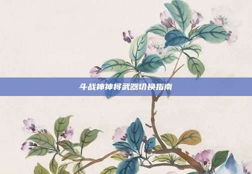 斗战神神将武器切换指南