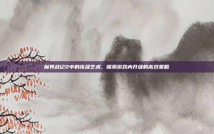 魔界战记2中的练级艺术,探索游戏内升级的高效策略